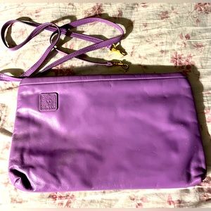 Anne Klein purple clutch hand bag